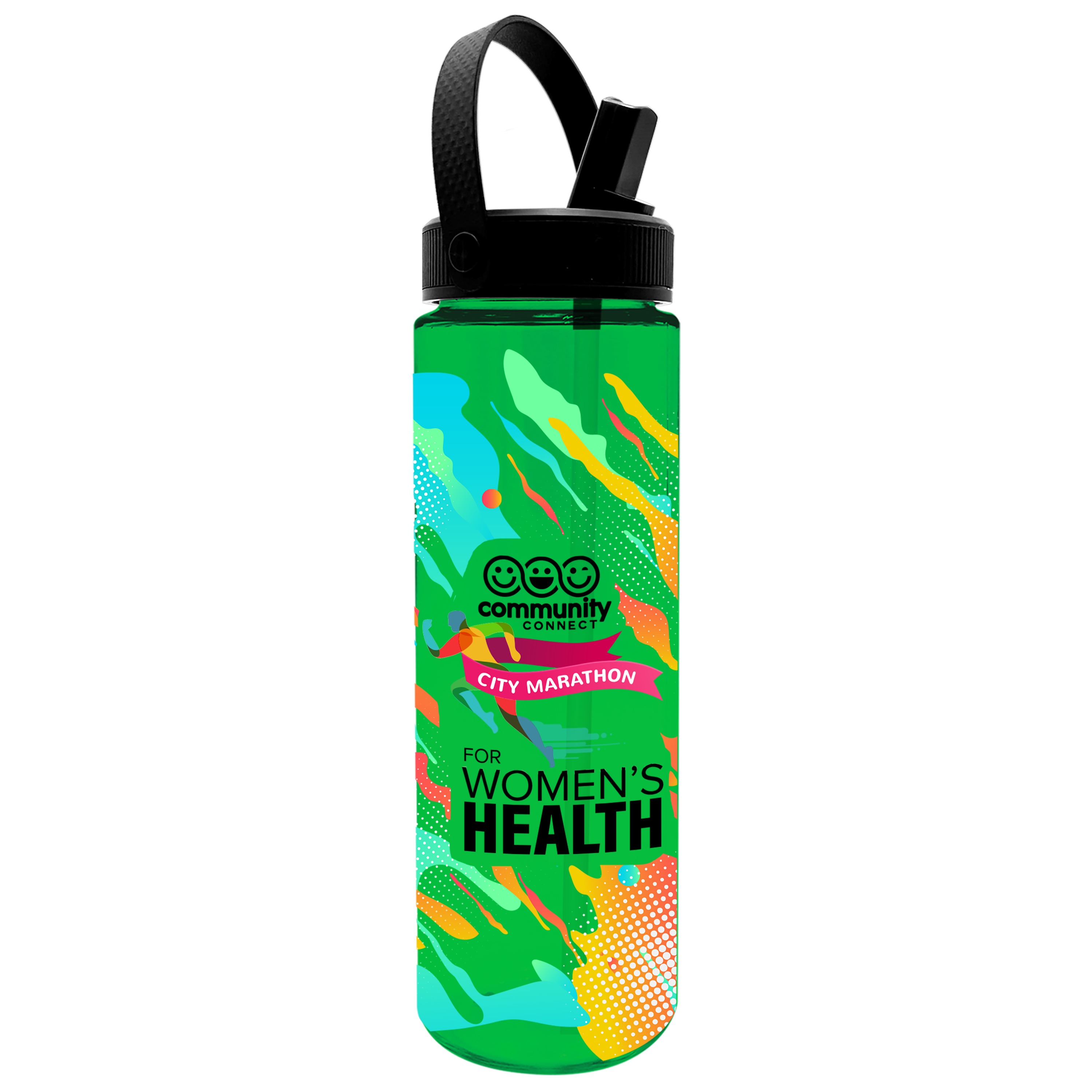 Freedom Tritan® Bottle with Flip-Straw, Swivel-Handle Lid - 28 oz.